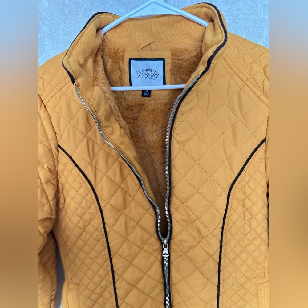 Royalty For Me Women's Mustard Quilted Teddy Jacket